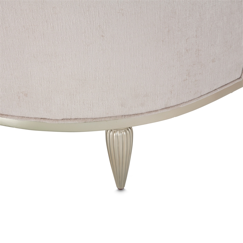 Michael Amini London Place Chenille Chaise - Parchment/Platinum