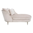 Michael Amini London Place Chenille Chaise - Parchment/Platinum