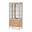 Michael Amini Malibu Crest Wood & Glass Display Cabinet - Chardonnay