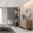 Michael Amini Malibu Crest Wood & Marble Dresser with Mirror - Blush