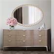 Michael Amini Malibu Crest Wood & Marble Dresser with Mirror - Blush