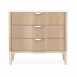 Michael Amini Malibu Crest Wood & Marble 3-Drawer Nightstand - Blush