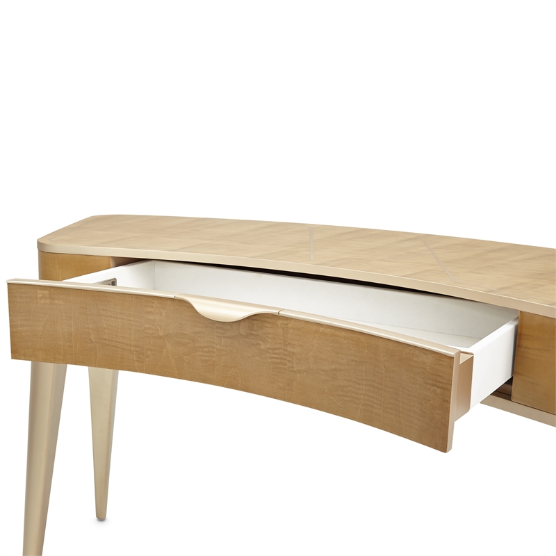 Michael Amini Malibu Crest Wood Vanity/Writing Desk - Blush