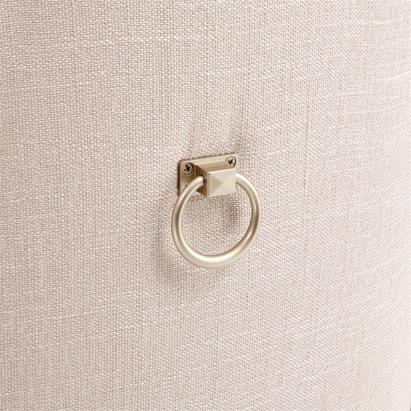Michael Amini Malibu Crest Dining Arm Chair - Frosted Linen/Chardonnay