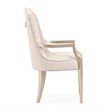 Michael Amini Malibu Crest Dining Arm Chair - Frosted Linen/Chardonnay