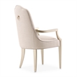 Michael Amini Malibu Crest Dining Arm Chair - Frosted Linen/Chardonnay