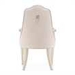 Michael Amini Malibu Crest Dining Arm Chair - Frosted Linen/Chardonnay