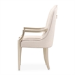 Michael Amini Malibu Crest Dining Arm Chair - Frosted Linen/Chardonnay