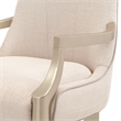 Michael Amini Malibu Crest Dining Arm Chair - Frosted Linen/Chardonnay