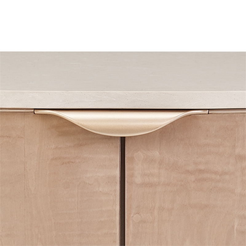 Michael Amini Malibu Crest Wood & Marble TV Console - Blush