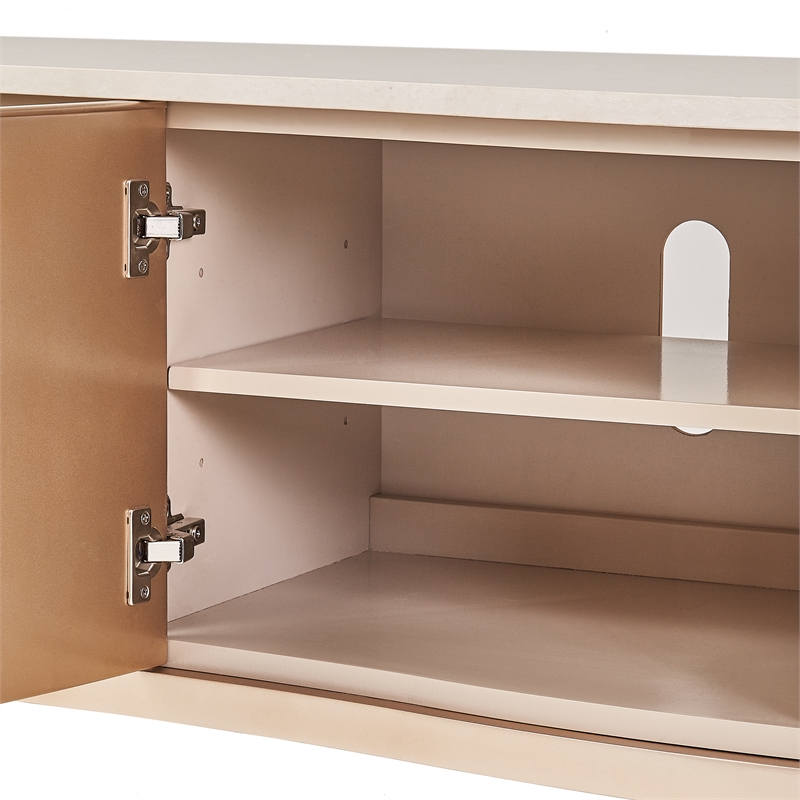 Michael Amini Malibu Crest Wood & Marble TV Console - Blush