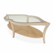 Michael Amini Malibu Crest Glass Cocktail Table - Chardonnay