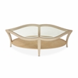 Michael Amini Malibu Crest Glass Cocktail Table - Chardonnay
