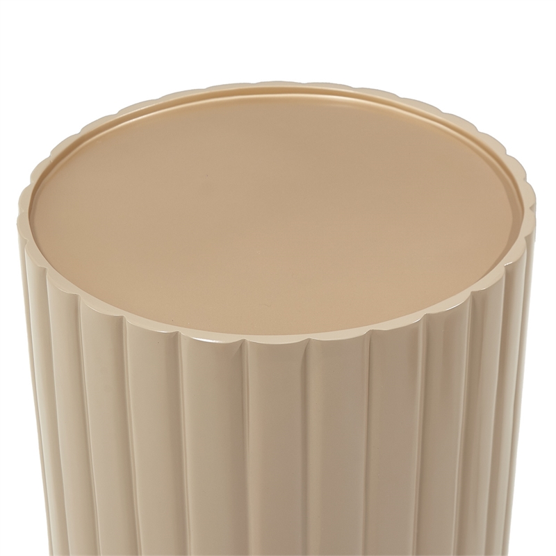 Michael Amini Malibu Crest Round Wood Chairside Table - Chardonnay