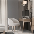 Michael Amini Malibu Crest Faux-Suede Vanity Chair - Doeskin/Chardonnay