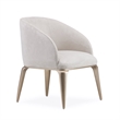 Michael Amini Malibu Crest Faux-Suede Vanity Chair - Doeskin/Chardonnay