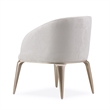 Michael Amini Malibu Crest Faux-Suede Vanity Chair - Doeskin/Chardonnay