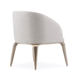 Michael Amini Malibu Crest Faux-Suede Vanity Chair - Doeskin/Chardonnay