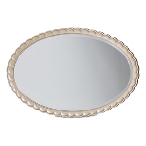 Michael Amini Malibu Crest Oval Wood Wall Mirror - Chardonnay