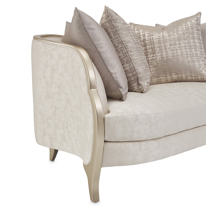 Michael Amini Malibu Crest Loveseat - Cloud White/Chardonnay