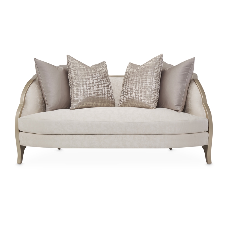 Michael Amini Malibu Crest Loveseat - Cloud White/Chardonnay
