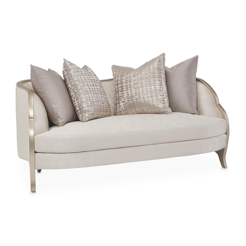 Michael Amini Malibu Crest Loveseat - Cloud White/Chardonnay