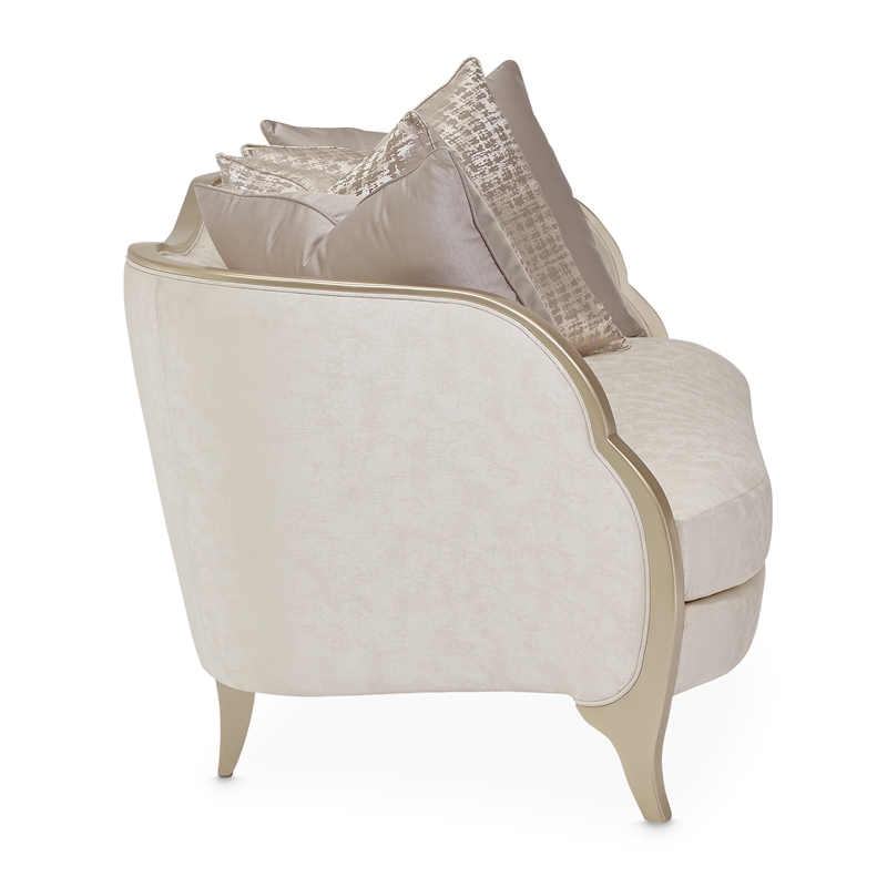Michael Amini Malibu Crest Loveseat - Cloud White/Chardonnay