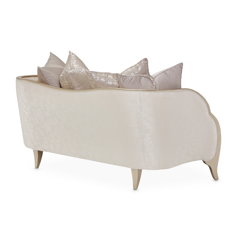 Michael Amini Malibu Crest Loveseat - Cloud White/Chardonnay