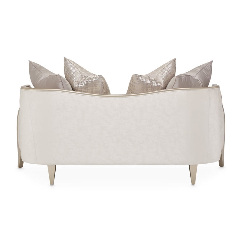 Michael Amini Malibu Crest Loveseat - Cloud White/Chardonnay