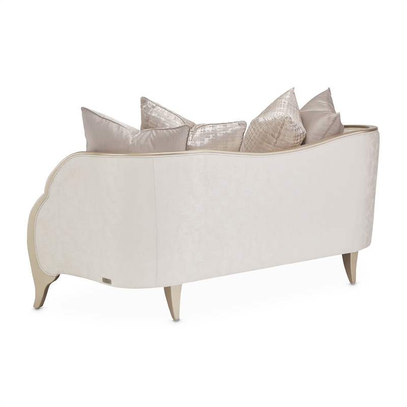Michael Amini Malibu Crest Loveseat - Cloud White/Chardonnay