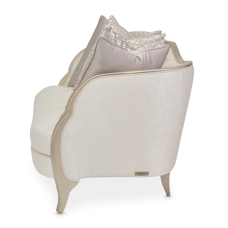 Michael Amini Malibu Crest Loveseat - Cloud White/Chardonnay