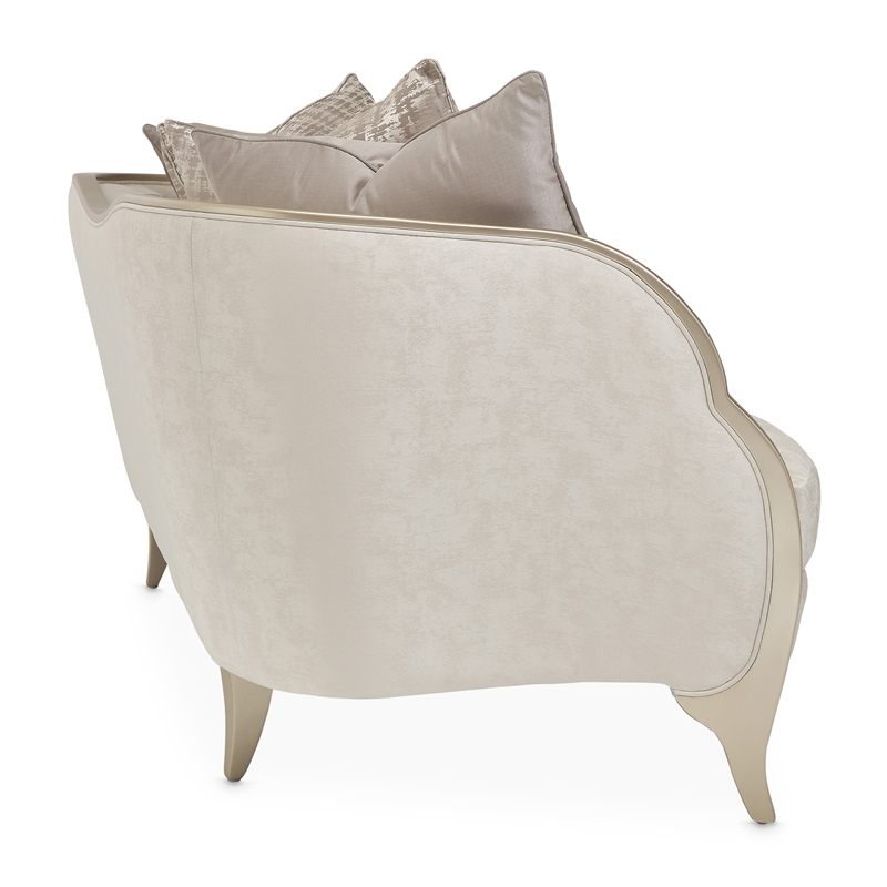 Michael Amini Malibu Crest Loveseat - Cloud White/Chardonnay