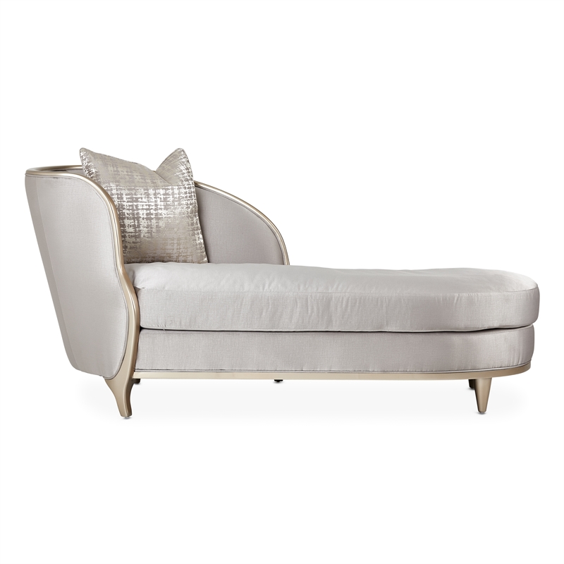 Michael Amini Malibu Crest Chaise - Truffle/Chardonnay