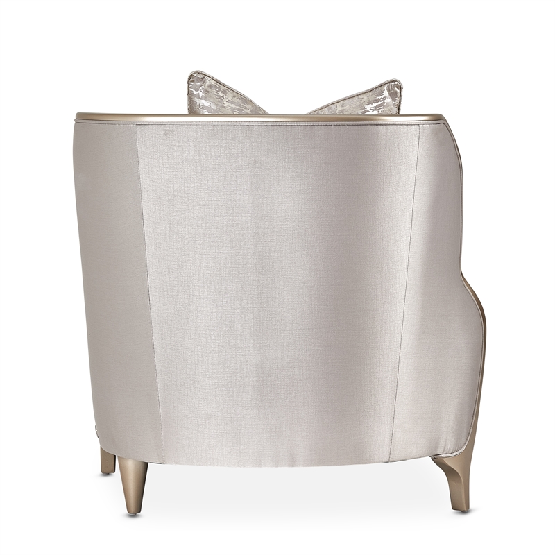 Michael Amini Malibu Crest Chaise - Truffle/Chardonnay
