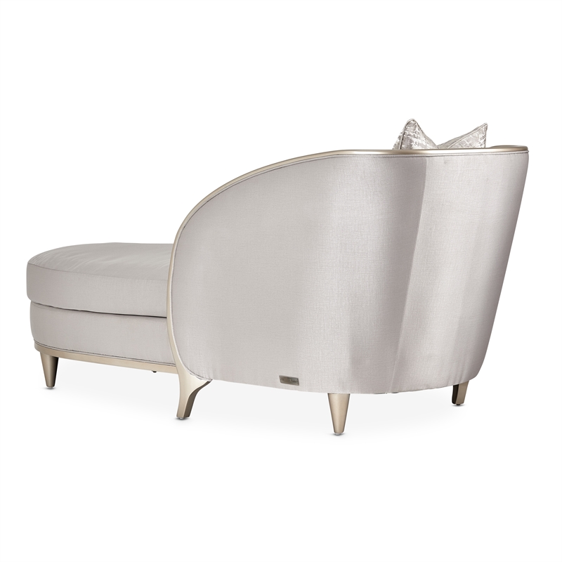 Michael Amini Malibu Crest Chaise - Truffle/Chardonnay