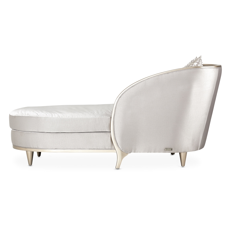 Michael Amini Malibu Crest Chaise - Truffle/Chardonnay