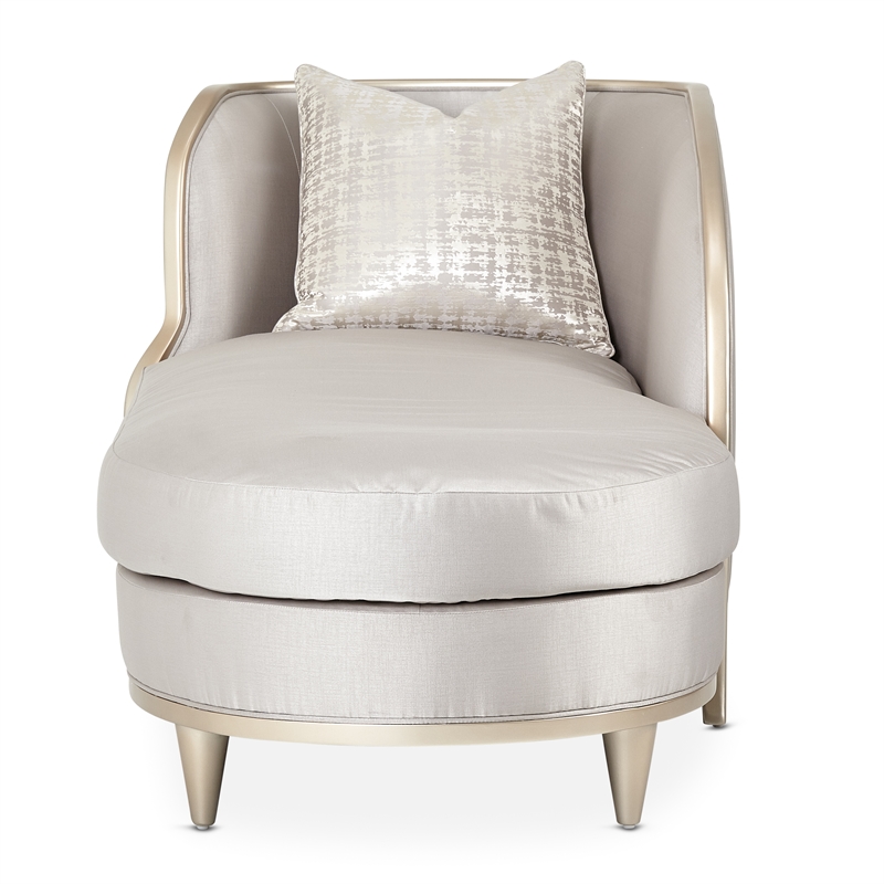 Michael Amini Malibu Crest Chaise - Truffle/Chardonnay