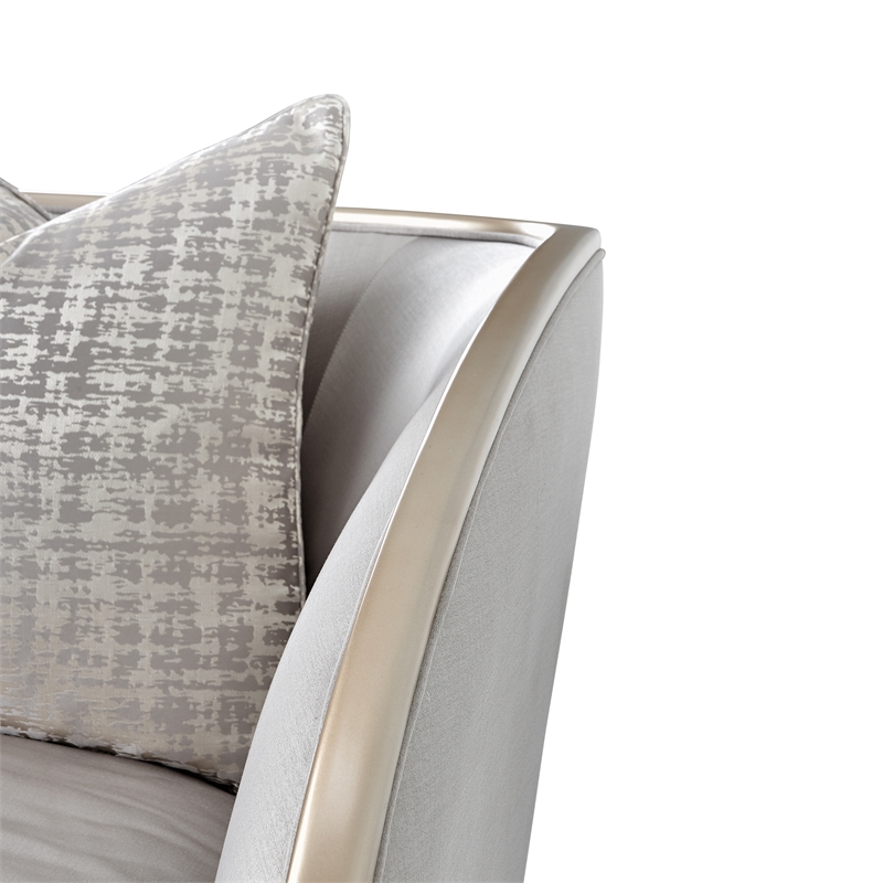 Michael Amini Malibu Crest Chaise - Truffle/Chardonnay