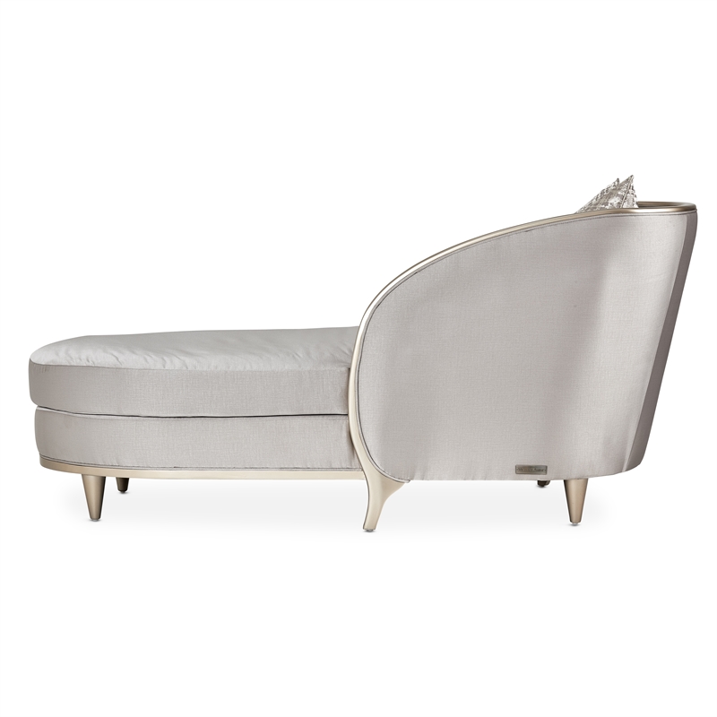 Michael Amini Malibu Crest Chaise - Truffle/Chardonnay