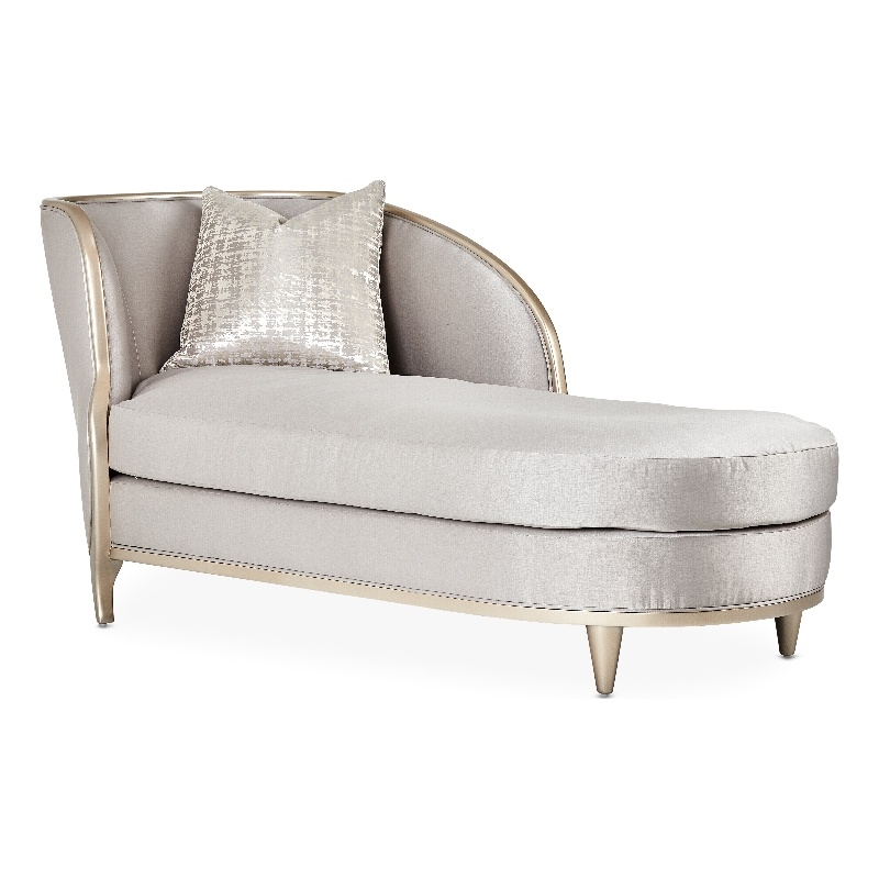 Michael Amini Malibu Crest Chaise - Truffle/Chardonnay