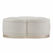 Michael Amini Malibu Crest Faux-Suede  Cocktail Ottoman - Doeskin/Chardonnay