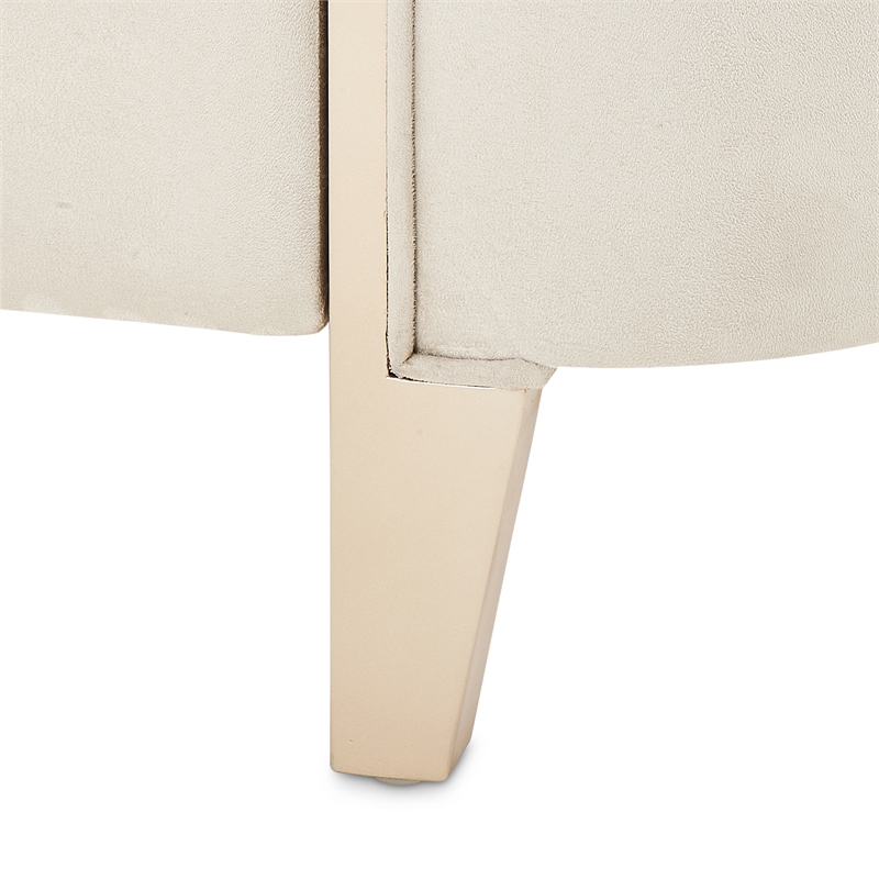 Michael Amini Malibu Crest Eastern King Curved Panel Bed - Doeskin/Chardonnay