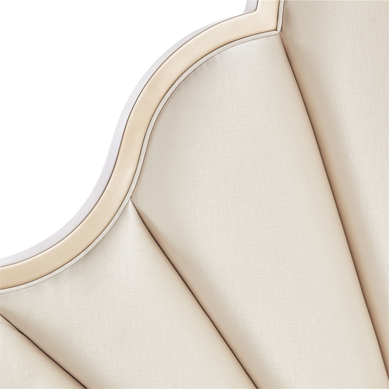 Malibu Crest Eastern King Scalloped Poster Bed - Porcelain/Chardonnay