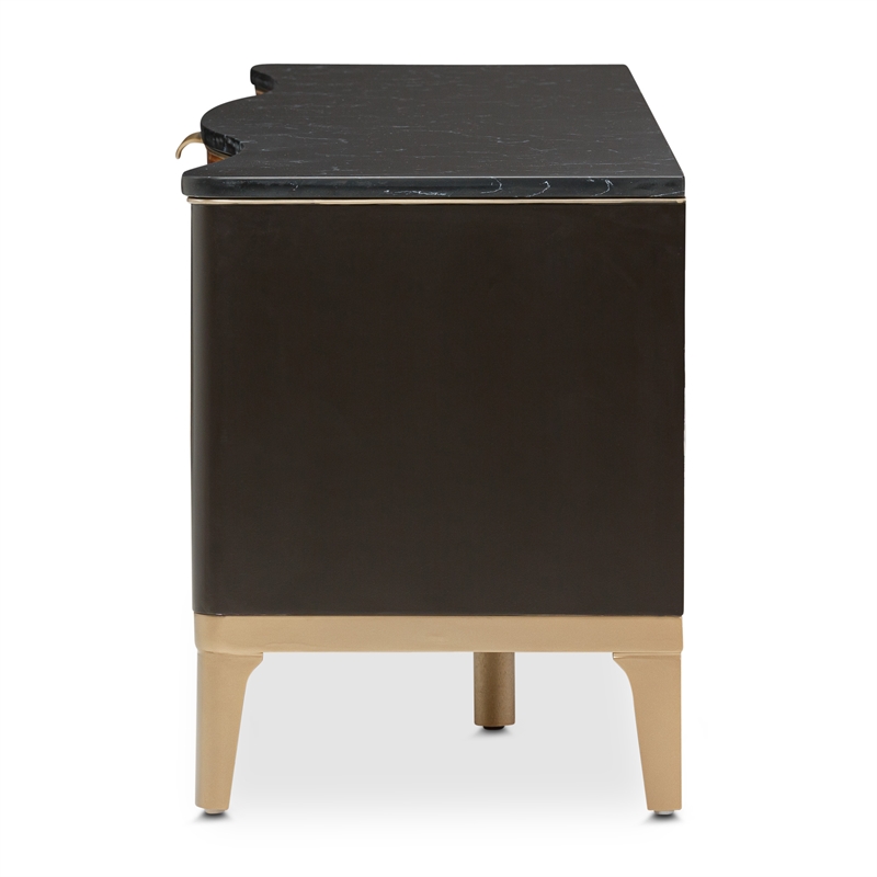 Michael Amini Malibu Crest TV Console - Crotch Mahogany
