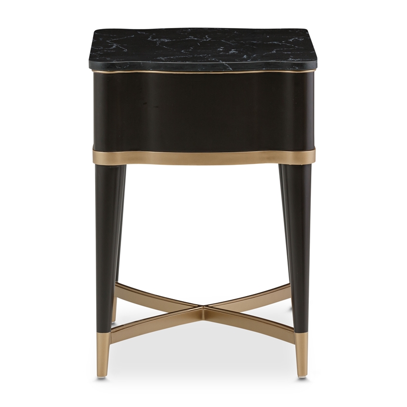 Michael Amini Malibu Crest End Table - Crotch Mahogany