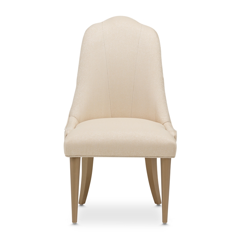 Michael Amini Malibu Crest Dining Side Chair - Set of 2 - Sahara/Burnished Gold