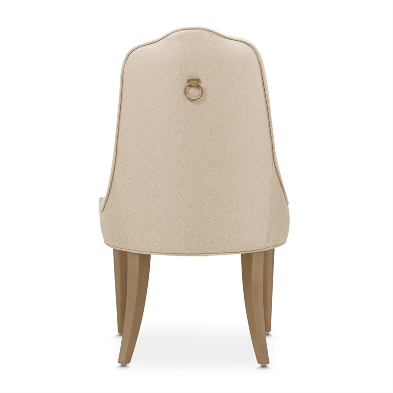 Michael Amini Malibu Crest Dining Side Chair - Set of 2 - Sahara/Burnished Gold