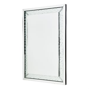 Michael Amini Montreal Rectangular Crystal Framed Wall Mirror With LED Lighting