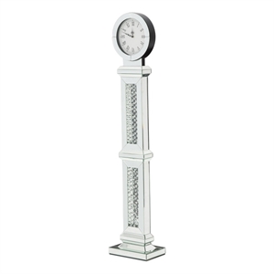 Michael Amini Montreal 60.75&quot Mirrored Standing Clock