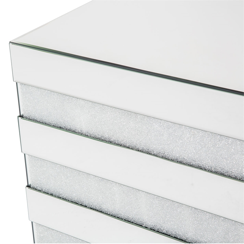 Michael Amini Montreal Mirrored Linear Square End Table